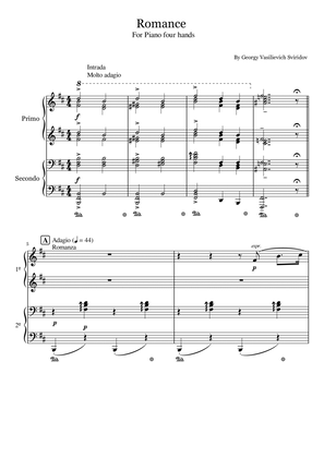 Romance - G. Sviridov - for Piano four hands