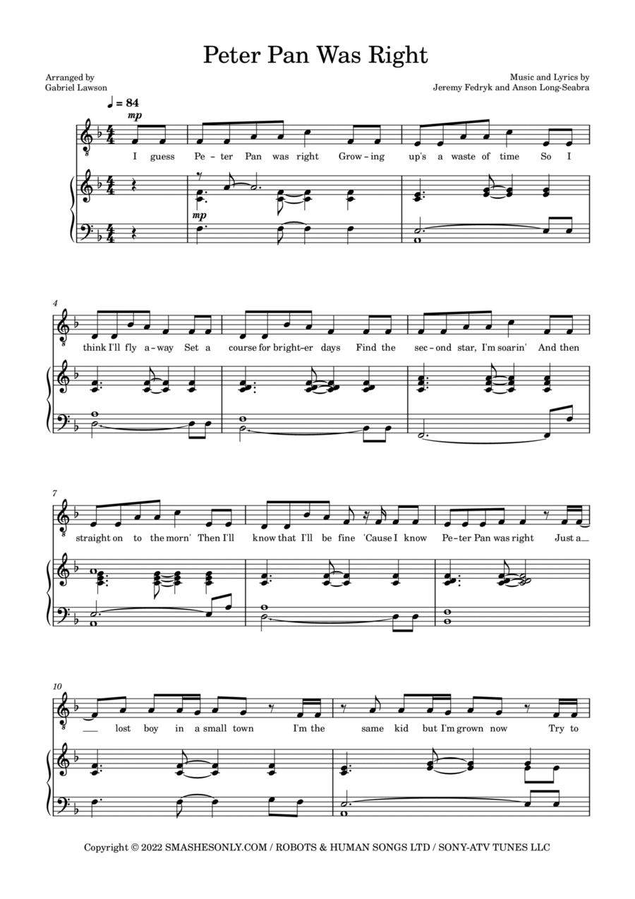 Peter Pan Was Right Voice scores gallery preview page 1