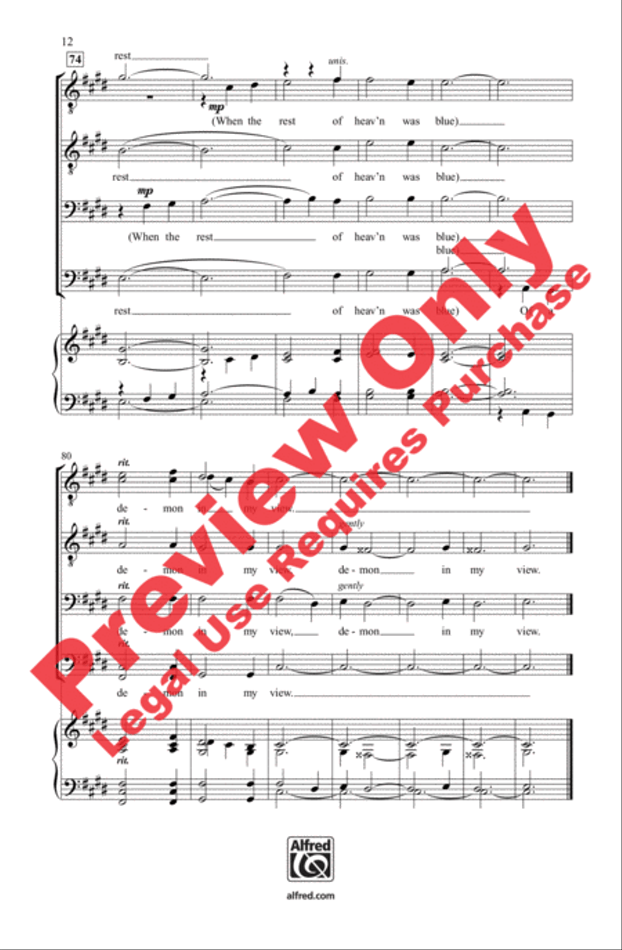 Demon in My View Men's Choir scores gallery preview page 12