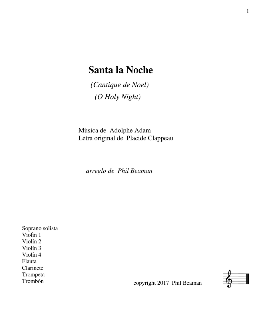 Santa la Noche - solista con orquesta Large Ensemble scores gallery preview page 1