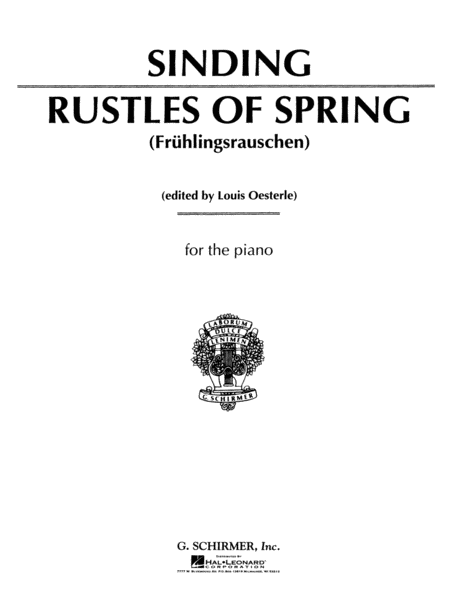 Christian Sinding : Rustles of Spring, Op. 32, No. 3 (Fruhlingsrauschen)