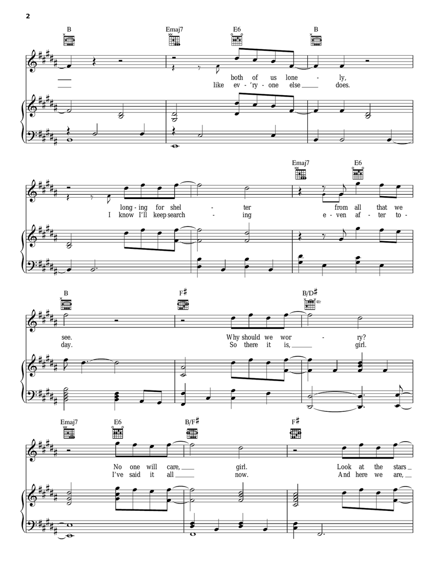 We've Got Tonight Piano, Vocal, Guitar scores gallery preview page 2