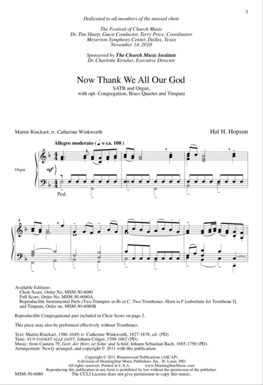 Now Thank We All Our God Now Thank We All Our God 4-Part scores gallery preview page 3
