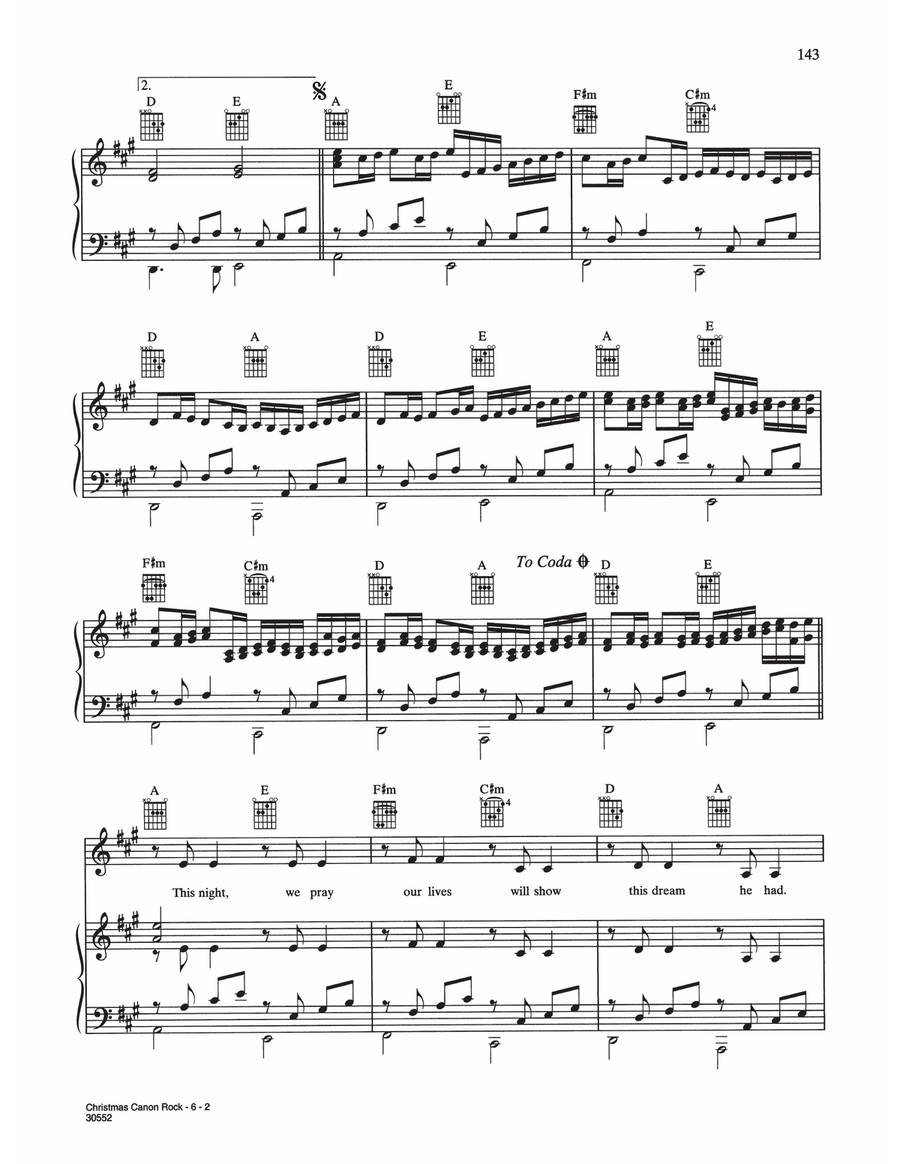 Christmas Canon Rock Piano, Vocal, Guitar scores gallery preview page 2