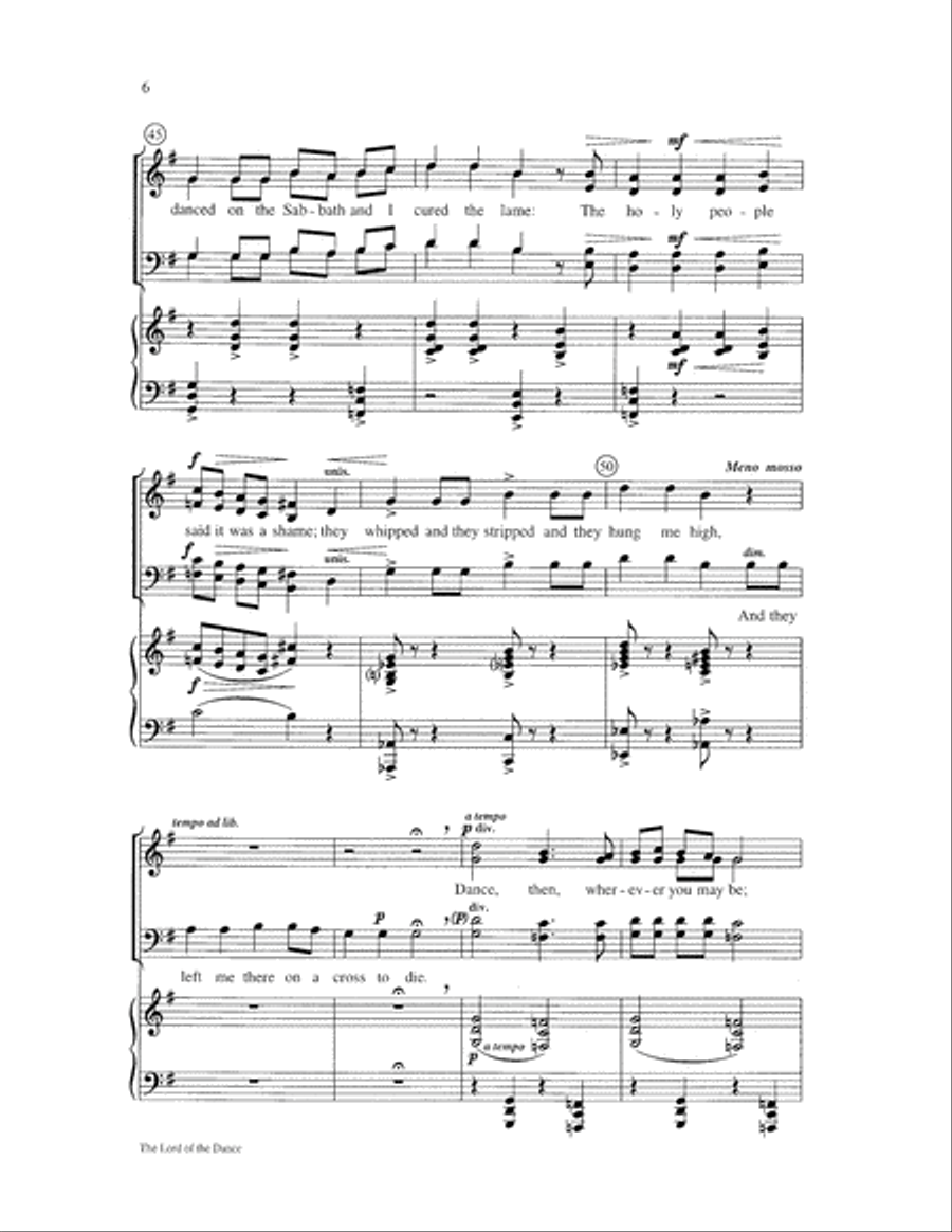 Lord of the Dance Lord of the Dance 4-Part scores gallery preview page 6