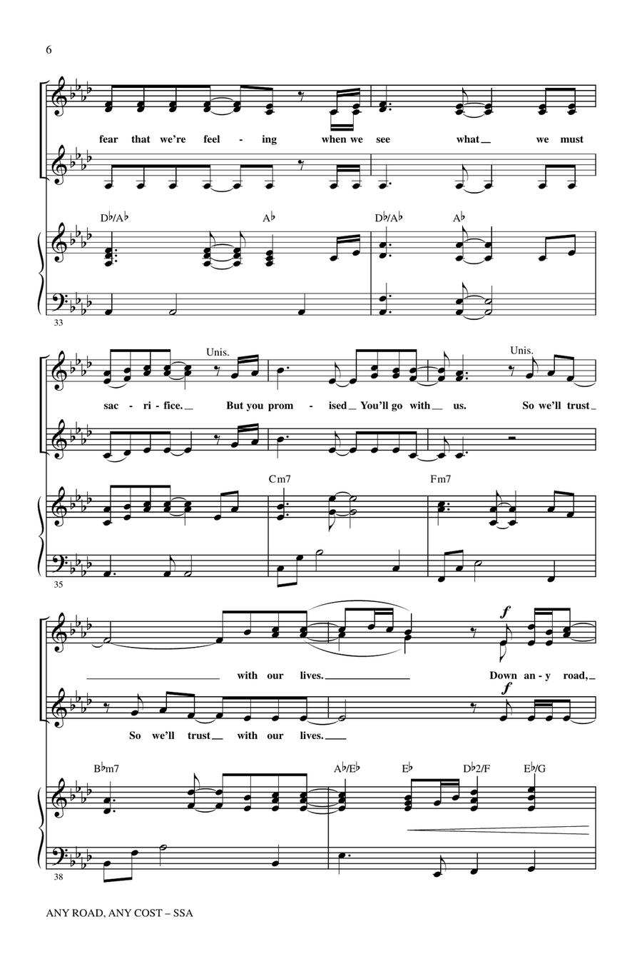 Any Cost (arr. Keith Christopher), Any Road SSA scores gallery preview page 5