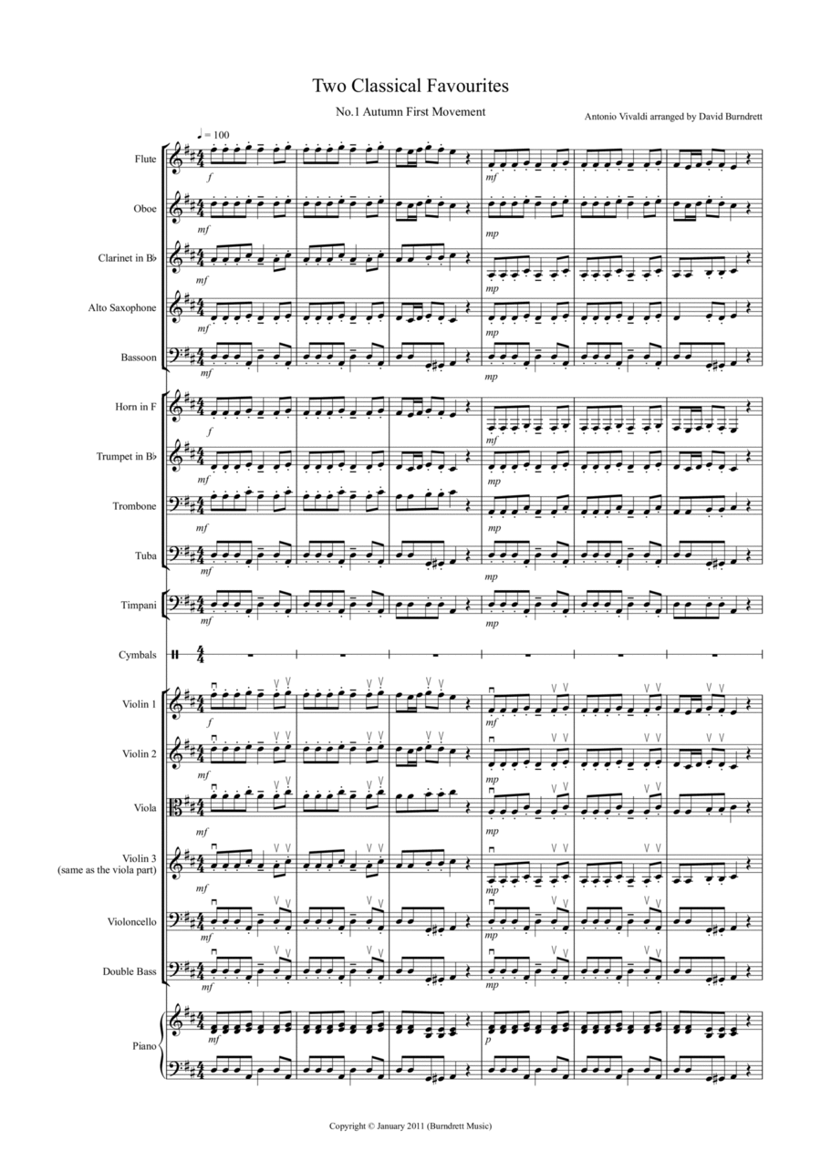 2 Classical Favourites for School Orchestra (volume one) Full Orchestra scores gallery preview page 1