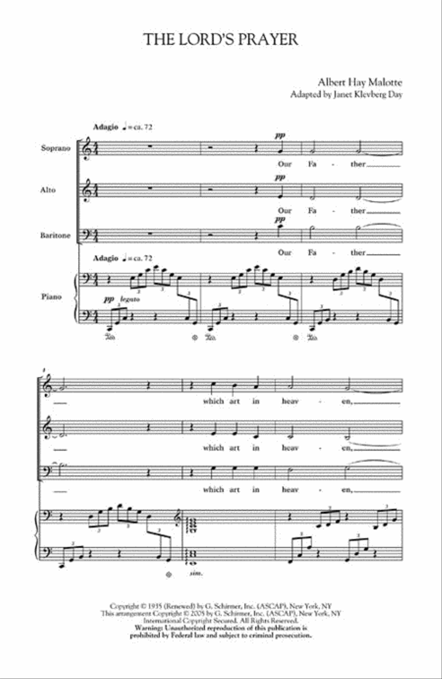 The Lord's Prayer 3-Part scores gallery preview page 2