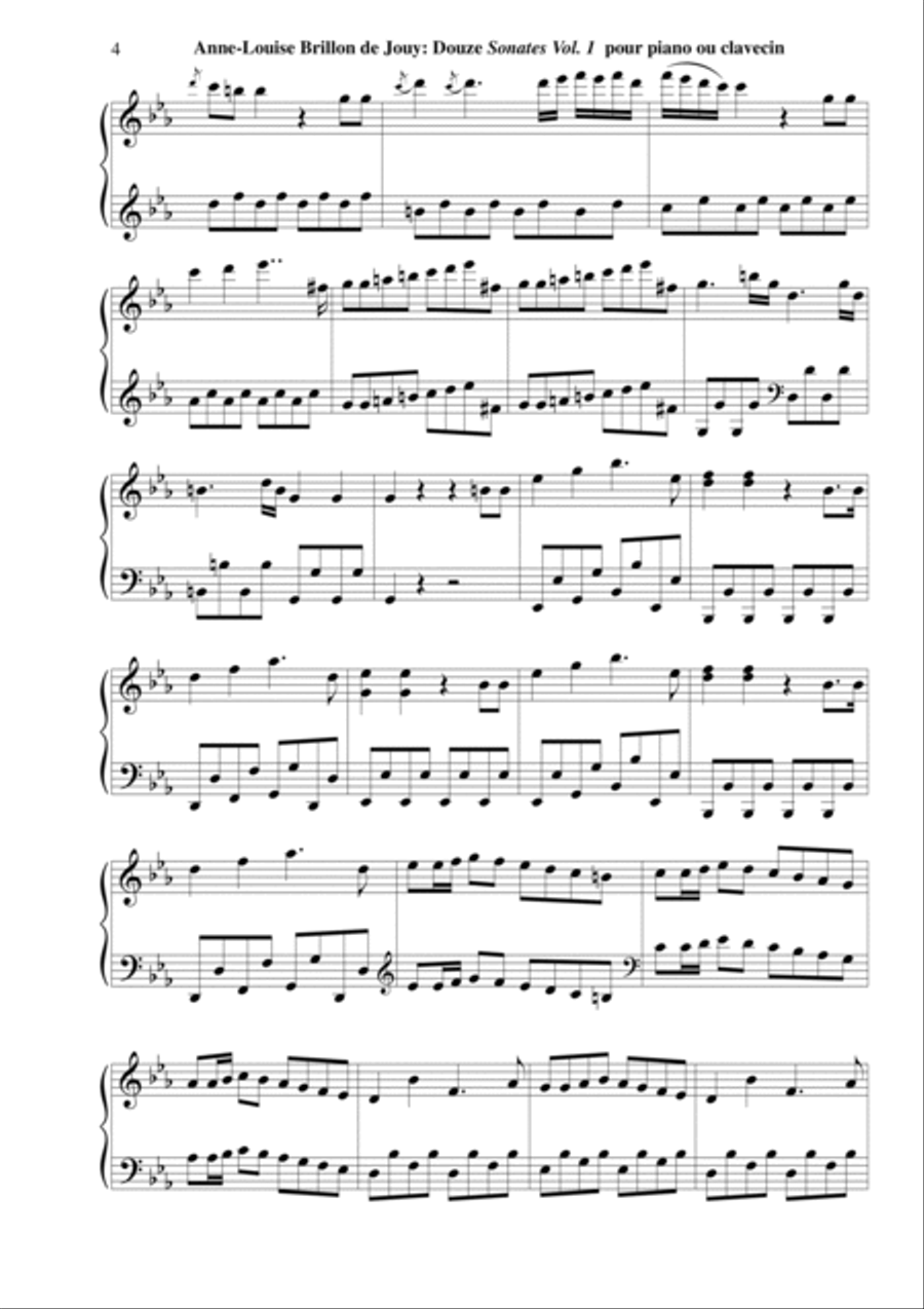 Anne-Louise Brillon de Jouy: 12 Sonatas, Vol. 1: Sonatas 1-4 for piano or harpsichord Harpsichord scores gallery preview page 4
