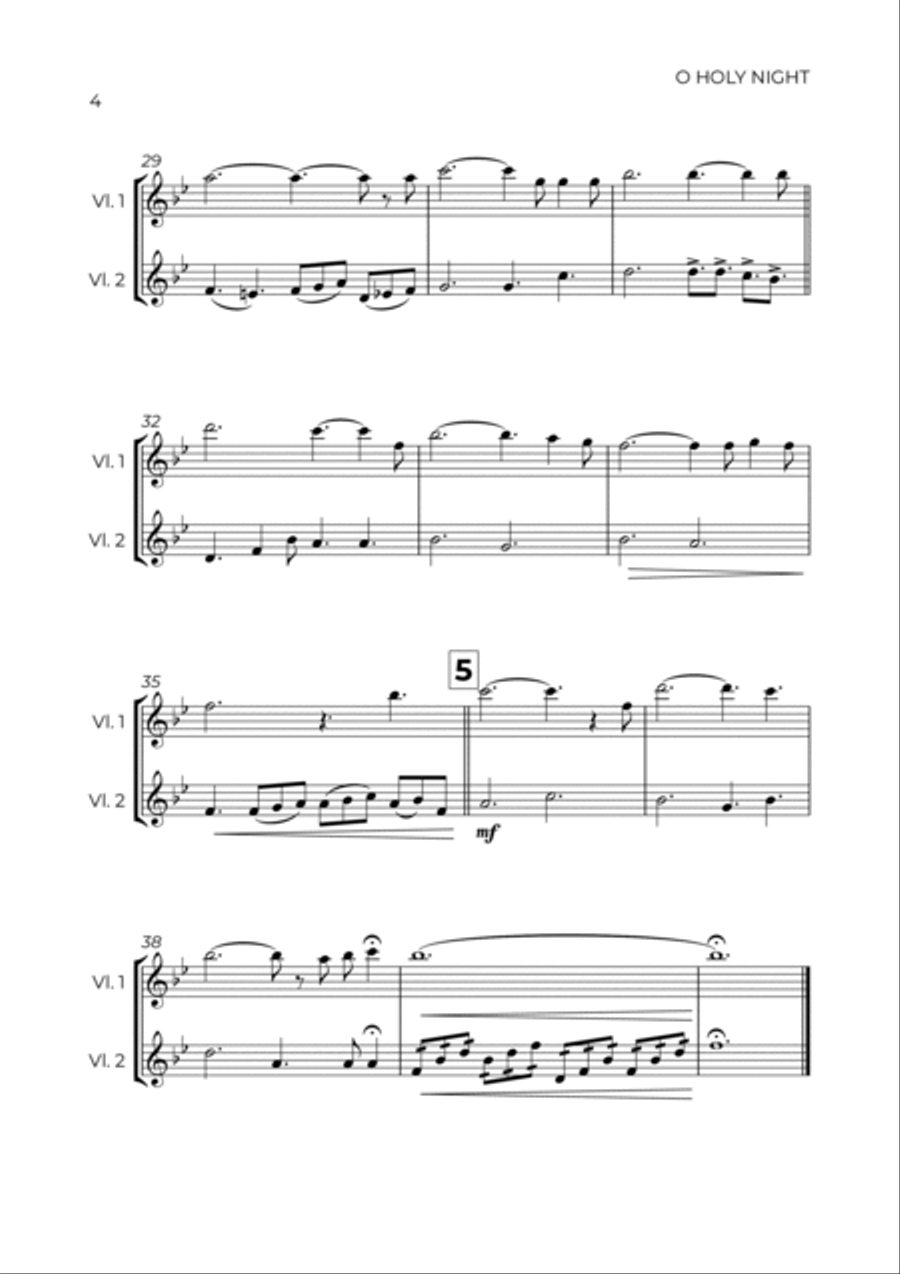 O Holy Night String Duet scores gallery preview page 4
