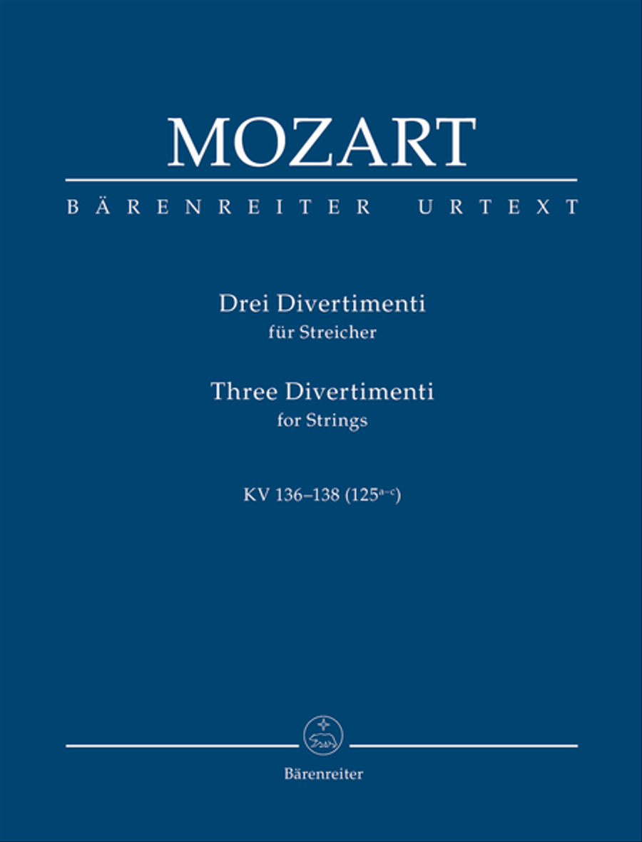 Three Divertimenti for Strings K. 136-138 (125a-c) String Quartet scores gallery preview page 1