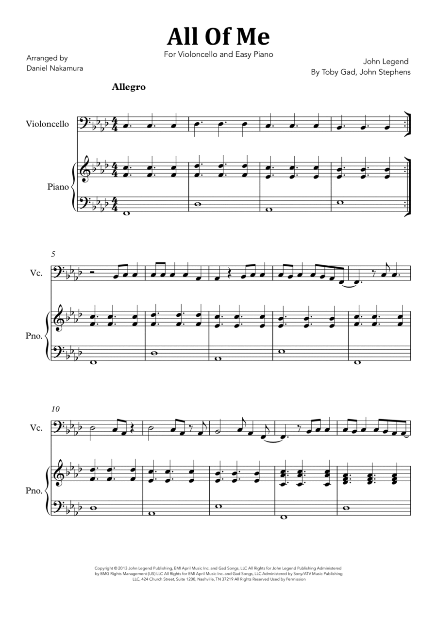 All Of Me Piano scores gallery preview page 1
