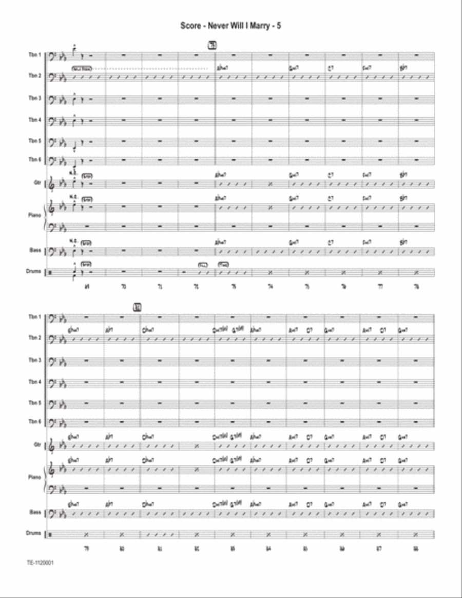 Never Will I Marry Trombone scores gallery preview page 5