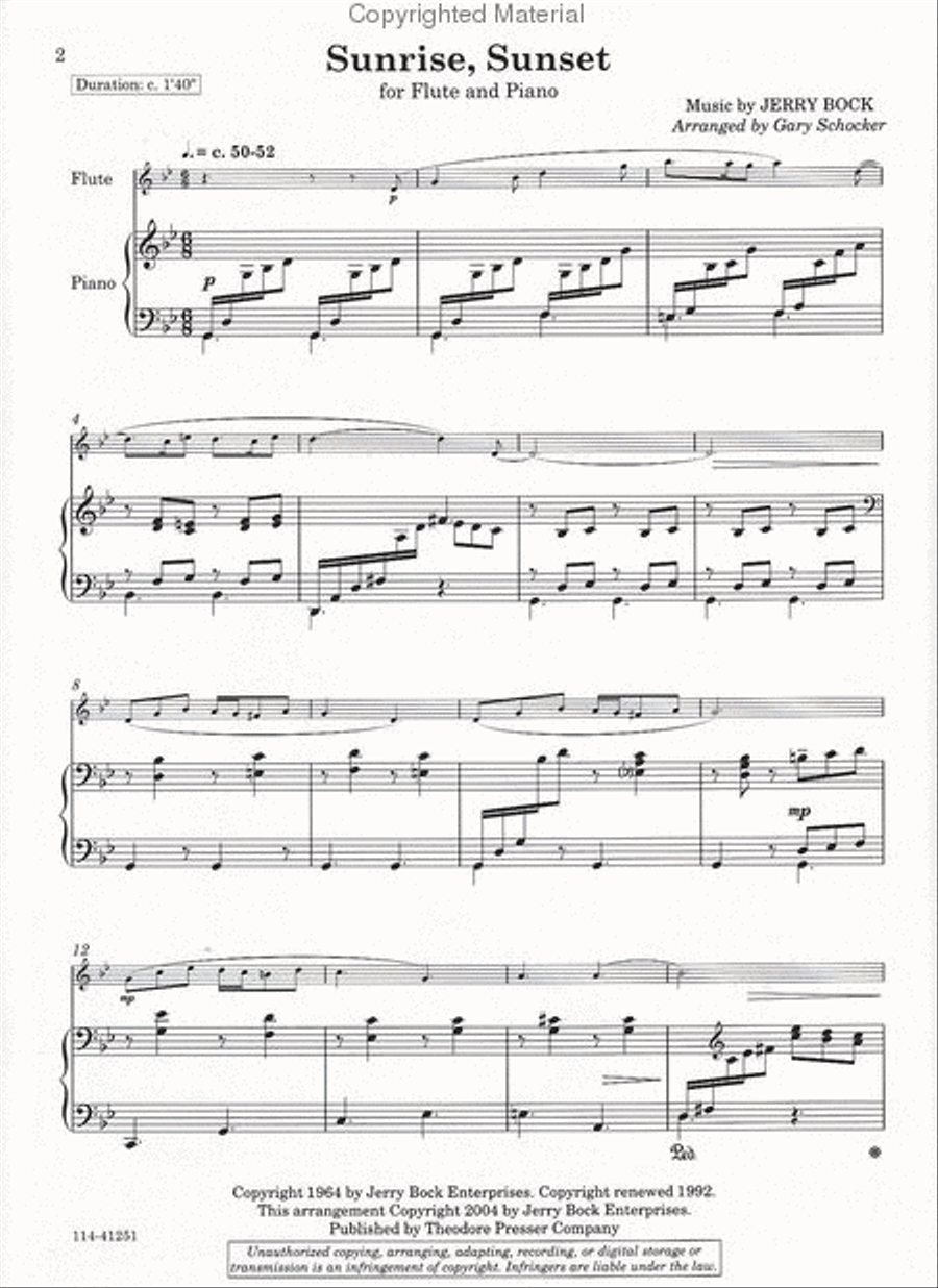 Sunrise, Sunset Sunrise, Sunset Chamber Music scores gallery preview page 2