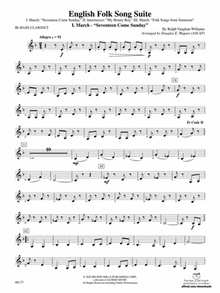 English Folk Song Suite: B-flat Bass Clarinet