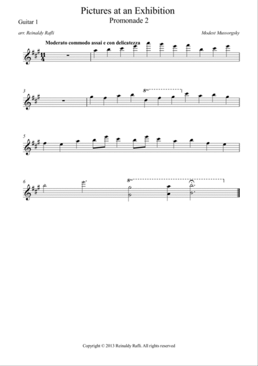 Pictures at an Exhibition - Promenade 2 Acoustic Guitar scores gallery preview page 4