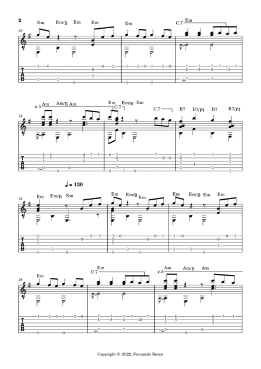 Bella Ciao (Solo Fingerstyle Guitar) Acoustic Guitar scores gallery preview page 2