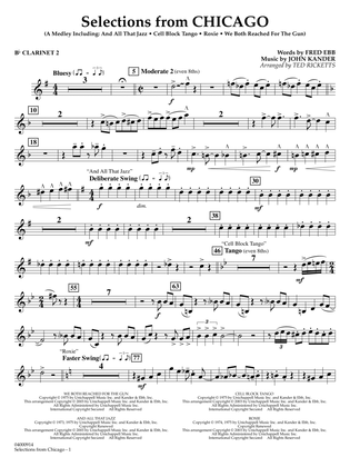Selections from Chicago (arr. Ted Ricketts) - Bb Clarinet 2