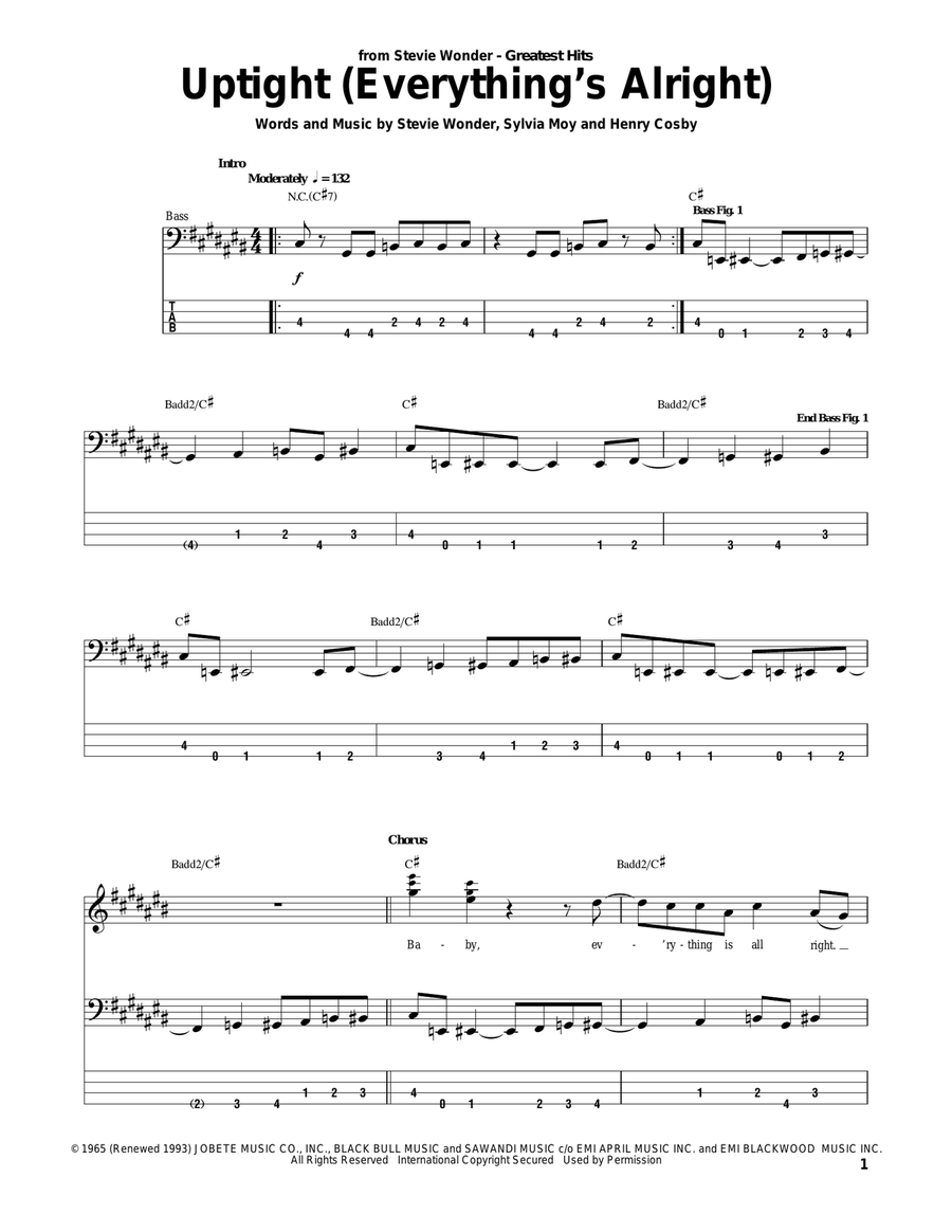 Uptight (Everything's Alright) Acoustic Guitar scores gallery preview page 1