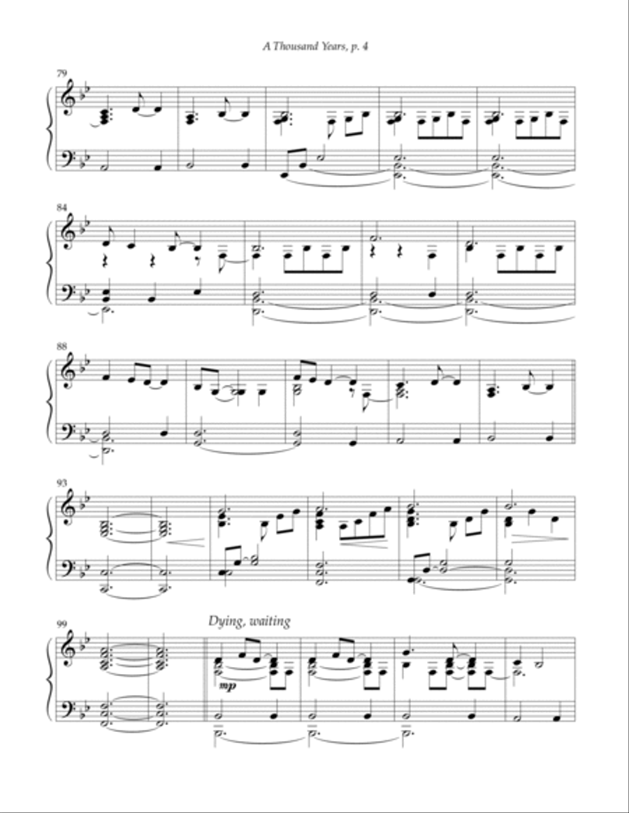 A Thousand Years Piano Solo scores gallery preview page 4
