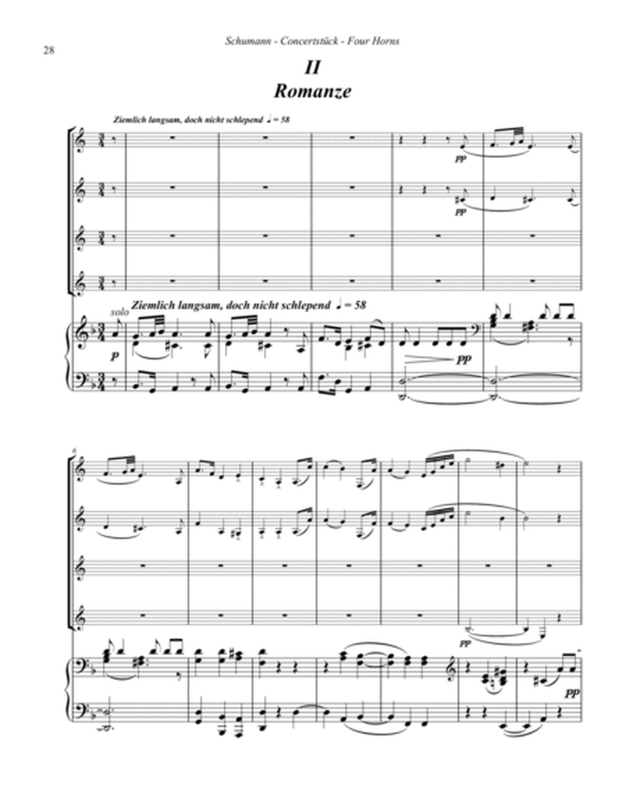 Concertstuck, Opus 86 for Four Horns