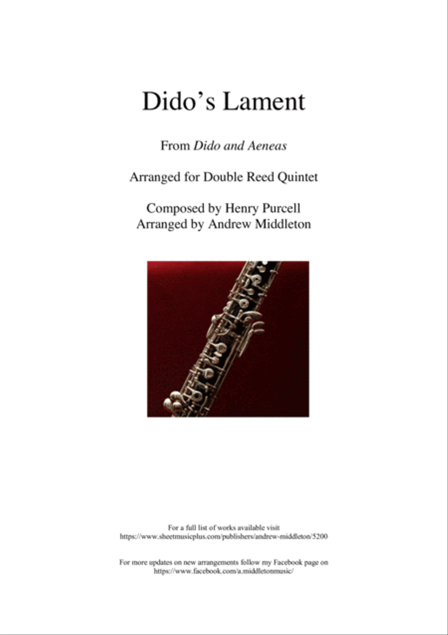Dido's Lament arranged for Double Reed Quintet Woodwind Quintet scores gallery preview page 1