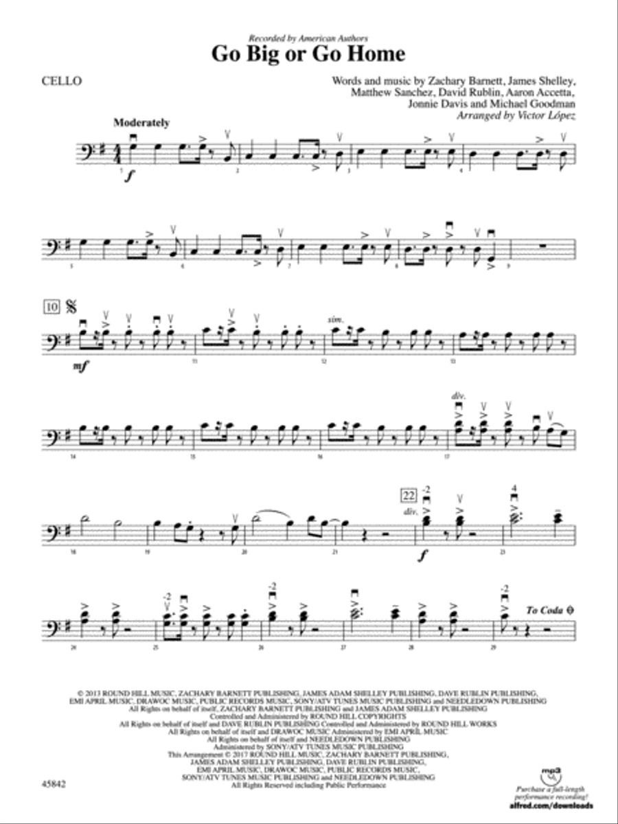 Go Big or Go Home: Cello String Orchestra scores gallery preview page 1