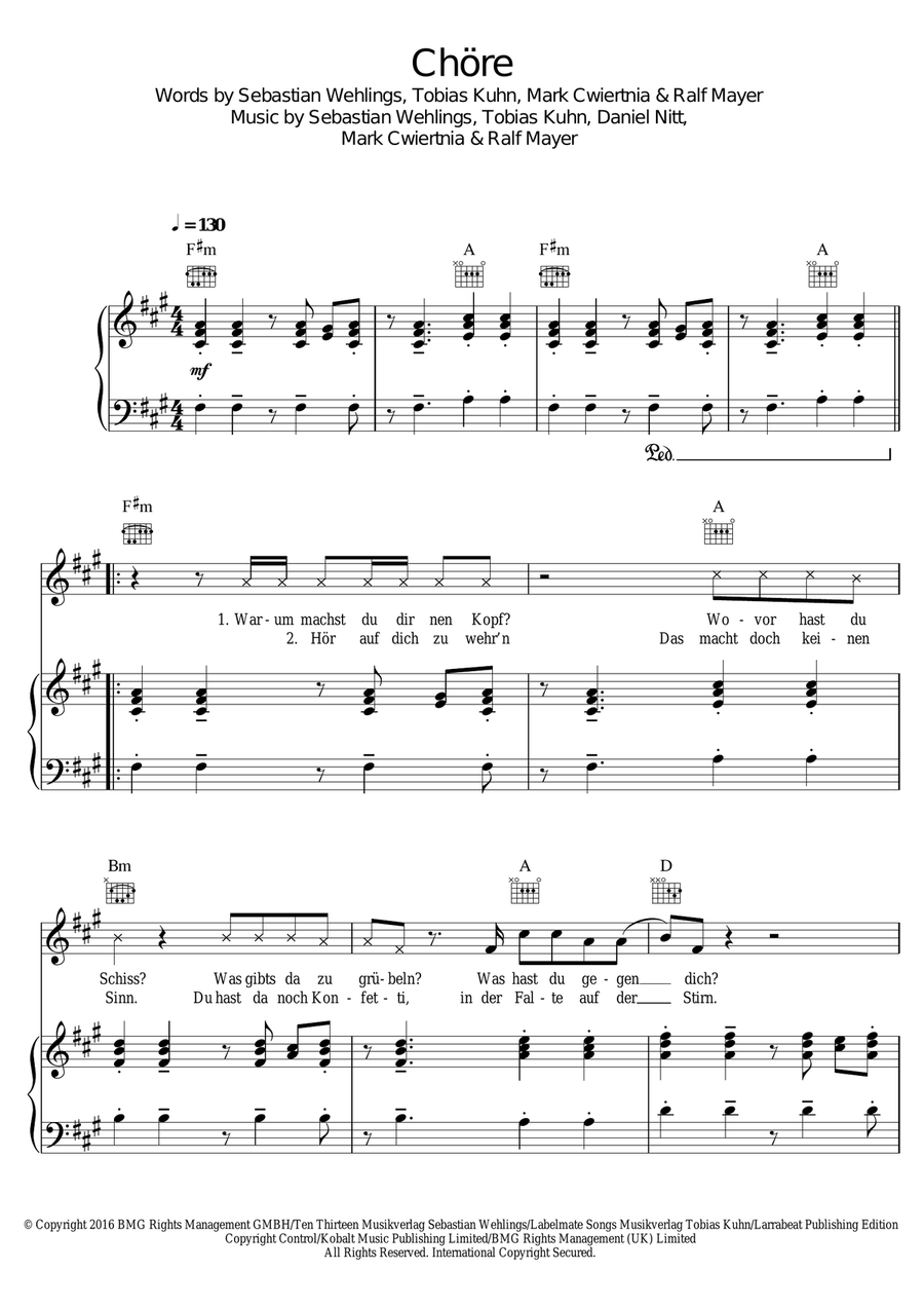 Chore Chore Piano, Vocal scores gallery preview page 1