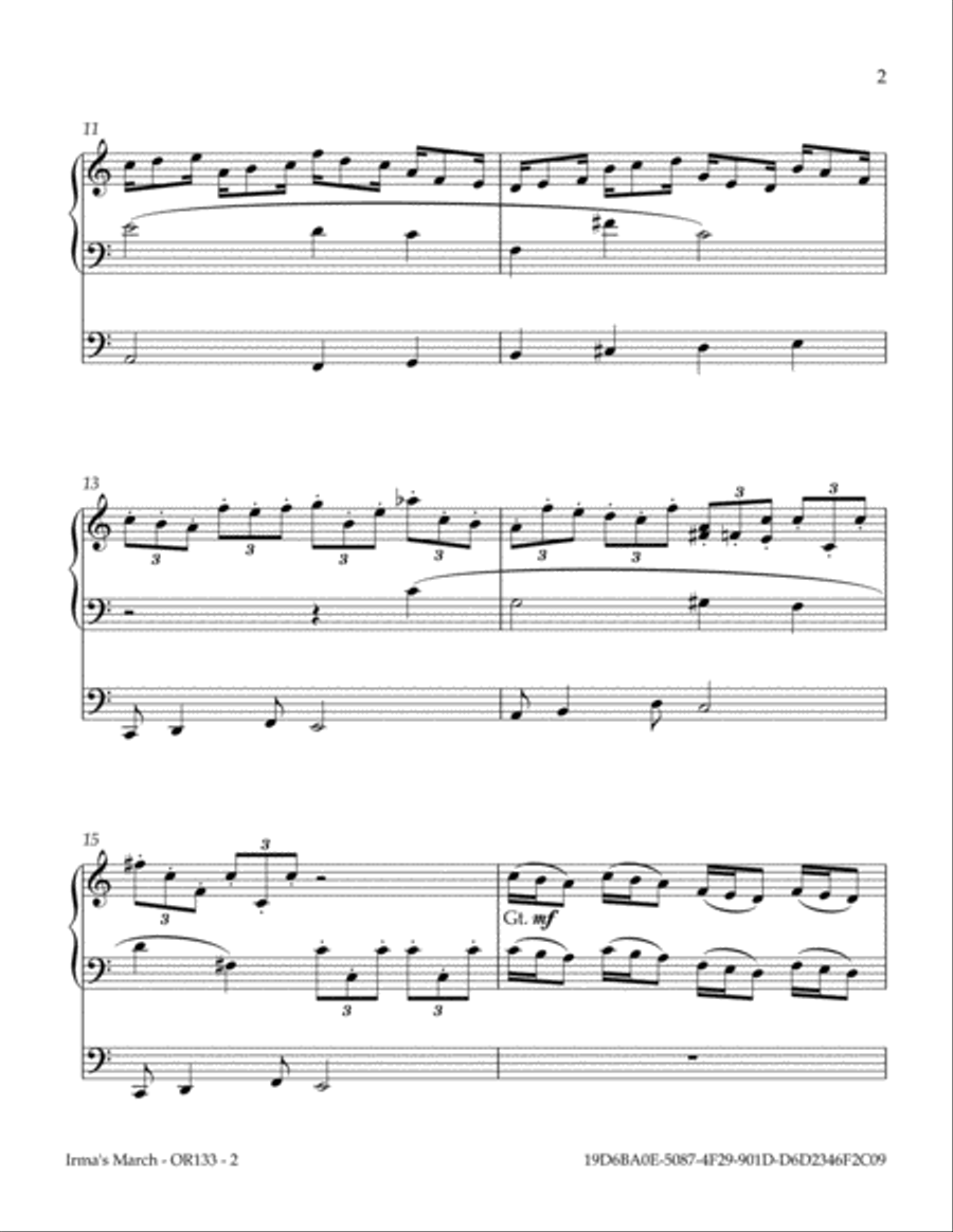 Irma's March Organ Solo scores gallery preview page 3