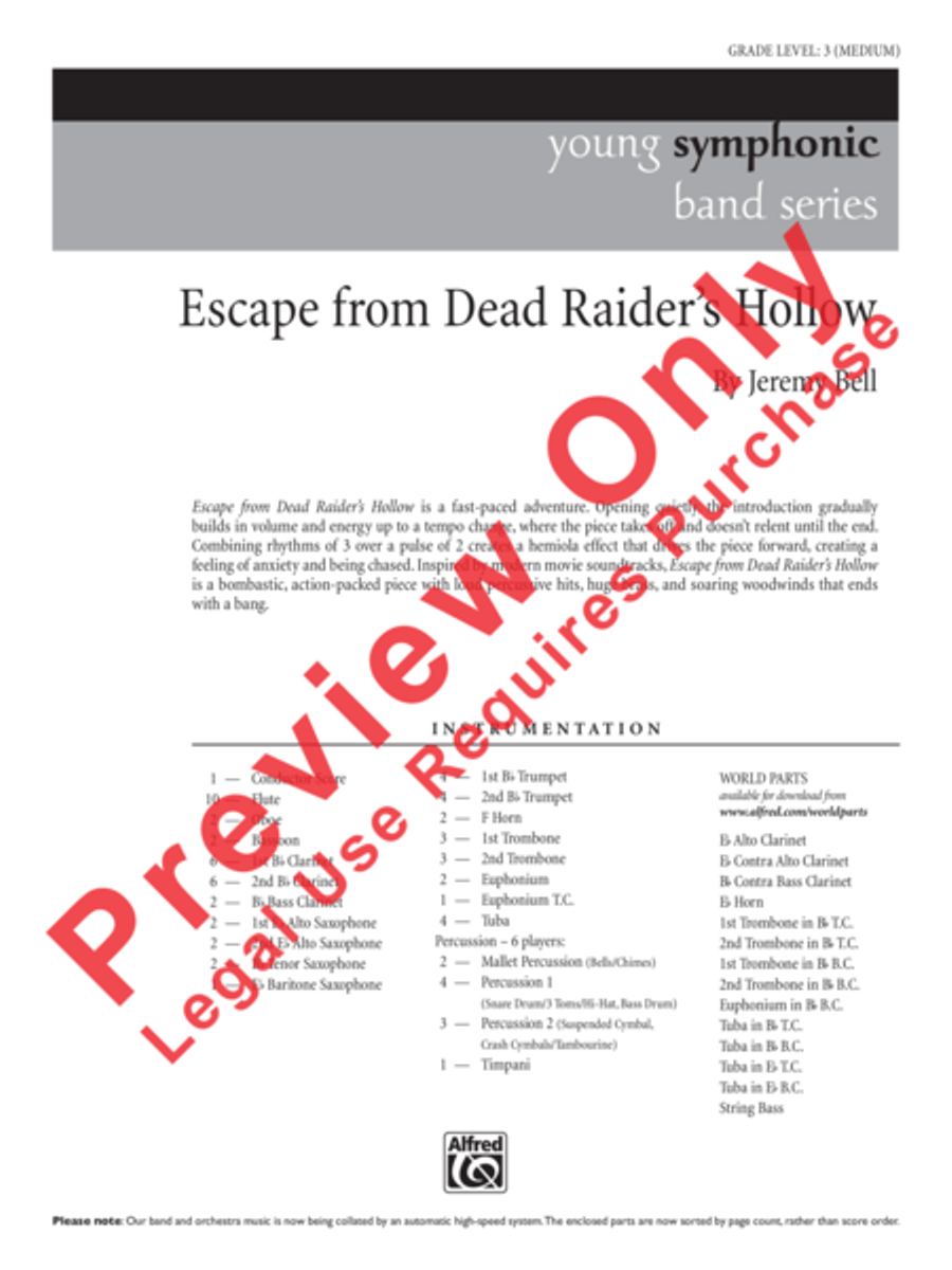 Escape from Dead Raider's Hollow Concert Band scores gallery preview page 2