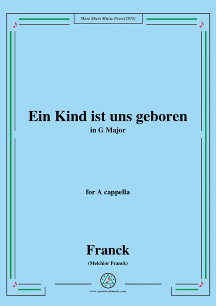Franck-Ein Kind ist uns geboren,in G Major,for A cappella image number null