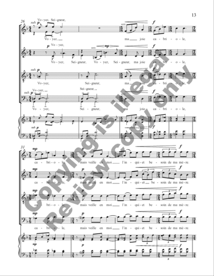 Choral de Bêtes Choral de Bêtes Divisi scores gallery preview page 12