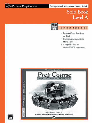 Book cover for Alfred's Basic Piano Prep Course - General MIDI Disk For Solo Book Level A