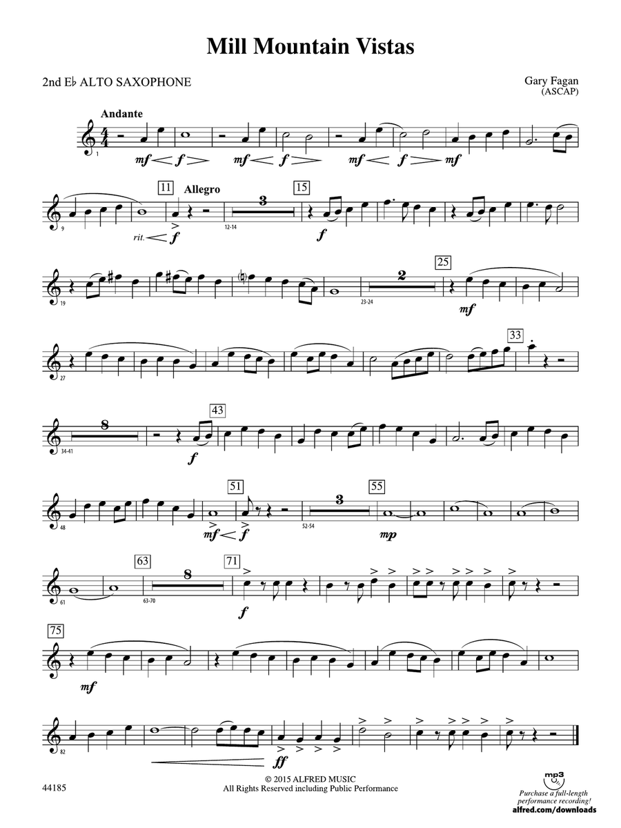 Mill Mountain Vistas: 2nd E-flat Alto Saxophone