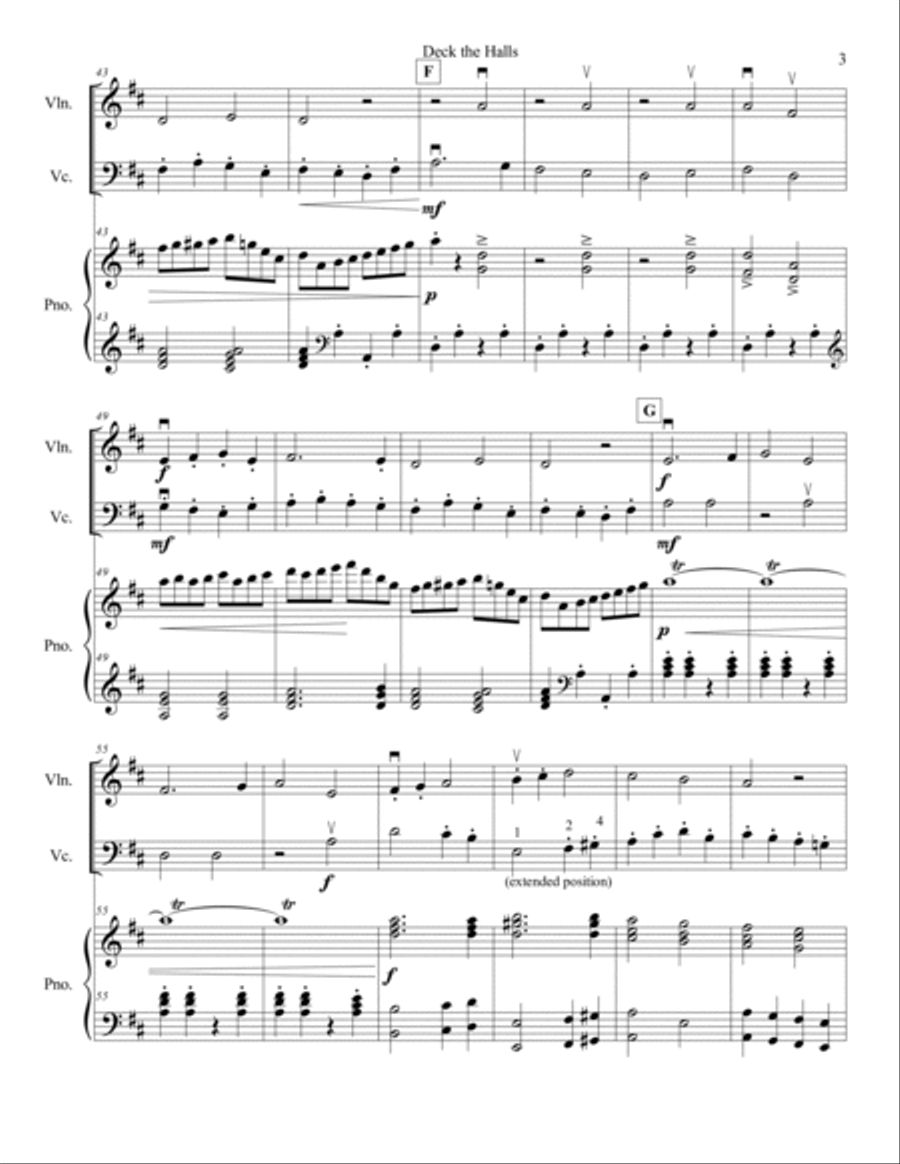 Deck the Halls Deck the Halls Cello scores gallery preview page 3