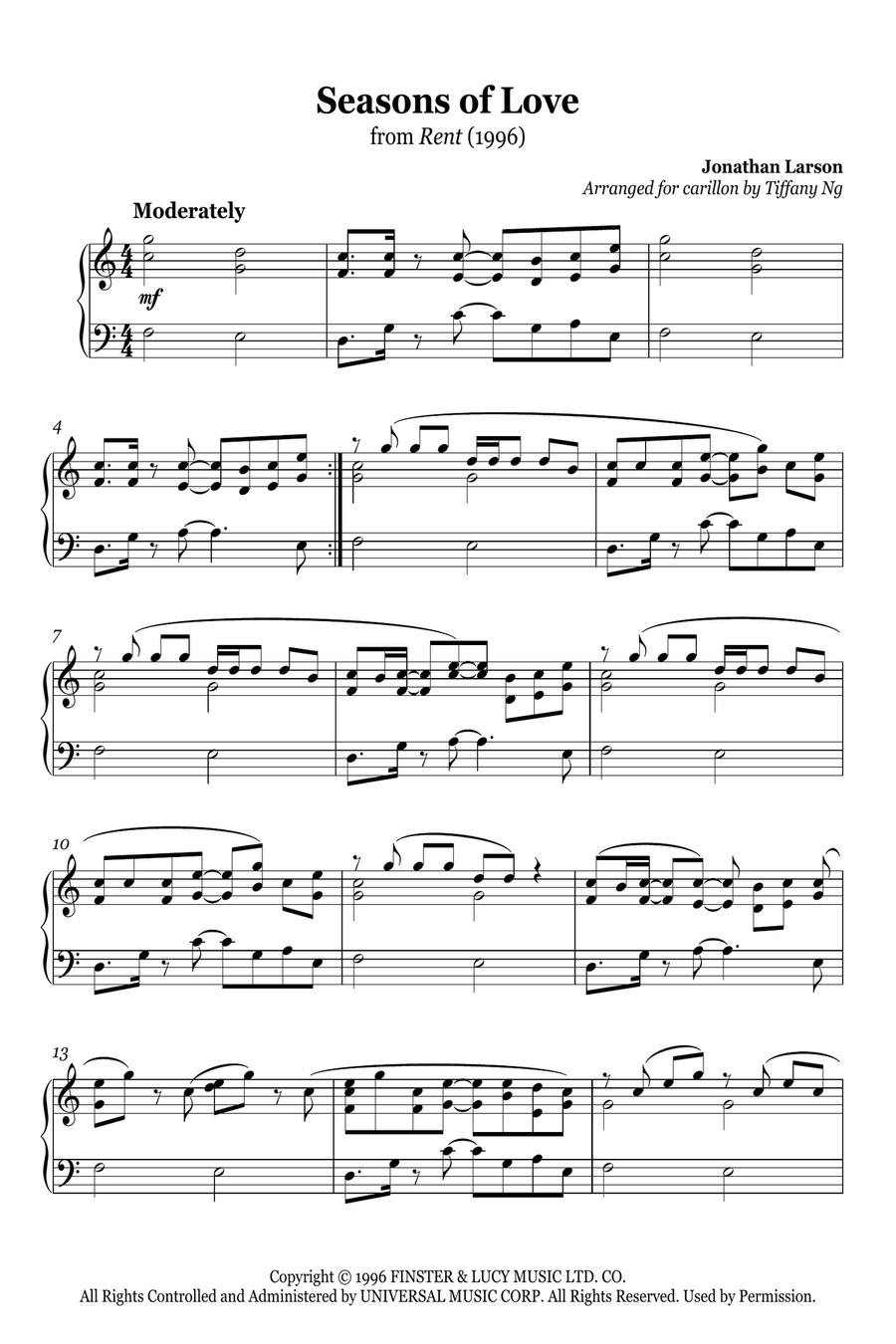 Seasons Of Love Seasons Of Love Carillon scores gallery preview page 1