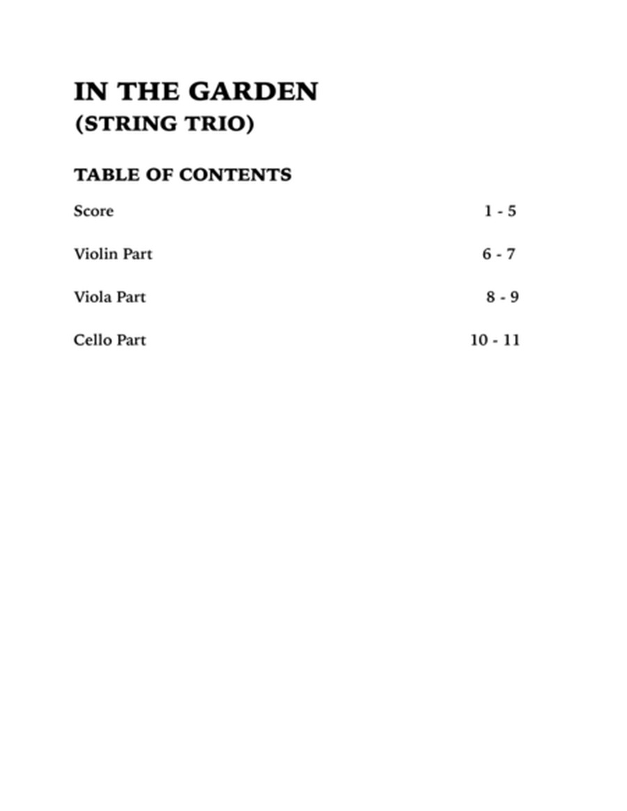 In the Garden (String Trio): Violin, Viola and Cello image number null