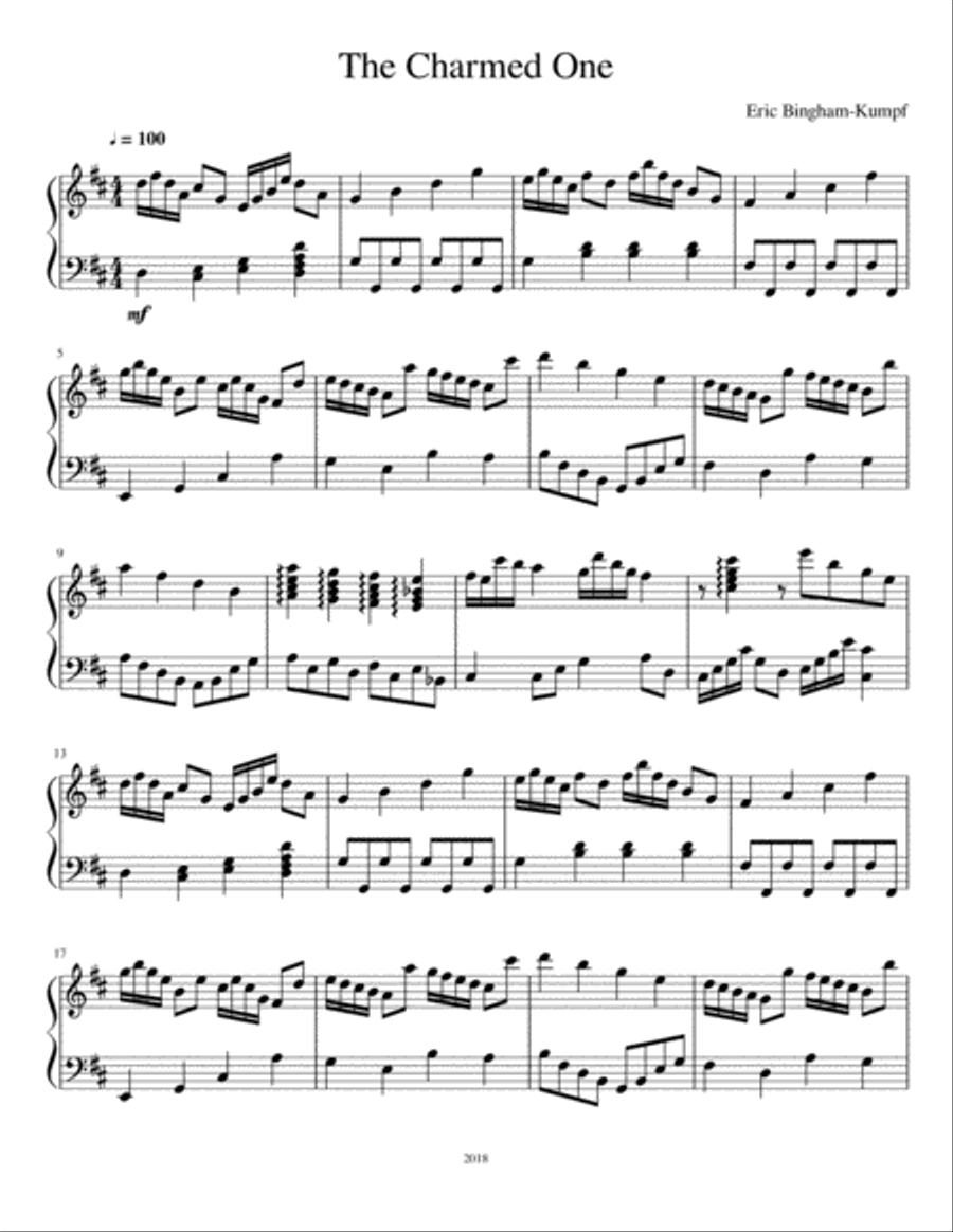 The Charmed One Piano Solo scores gallery preview page 1