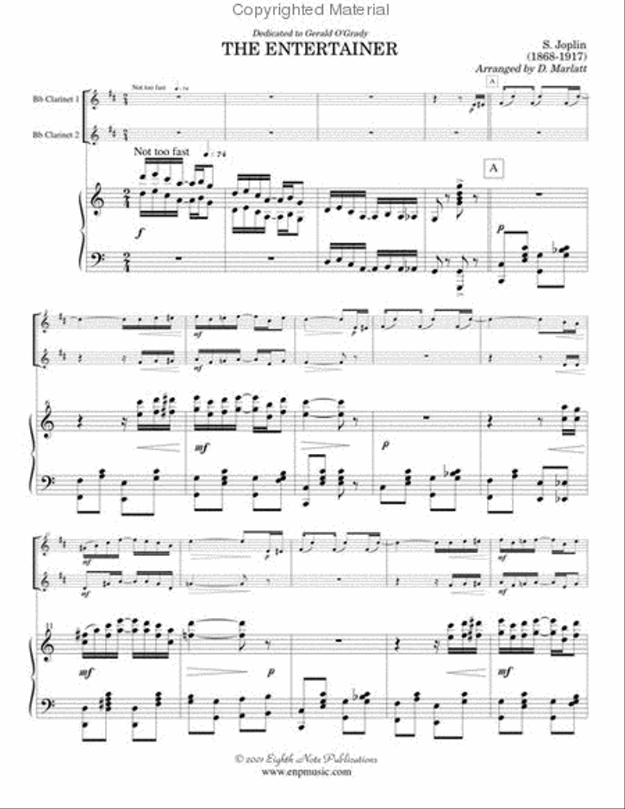 The Entertainer Clarinet Duet scores gallery preview page 2