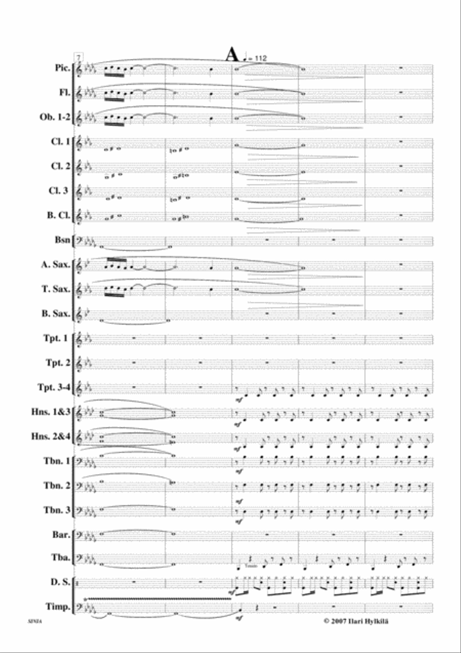 SINIA for concert band and solo trumpet Concert Band scores gallery preview page 2