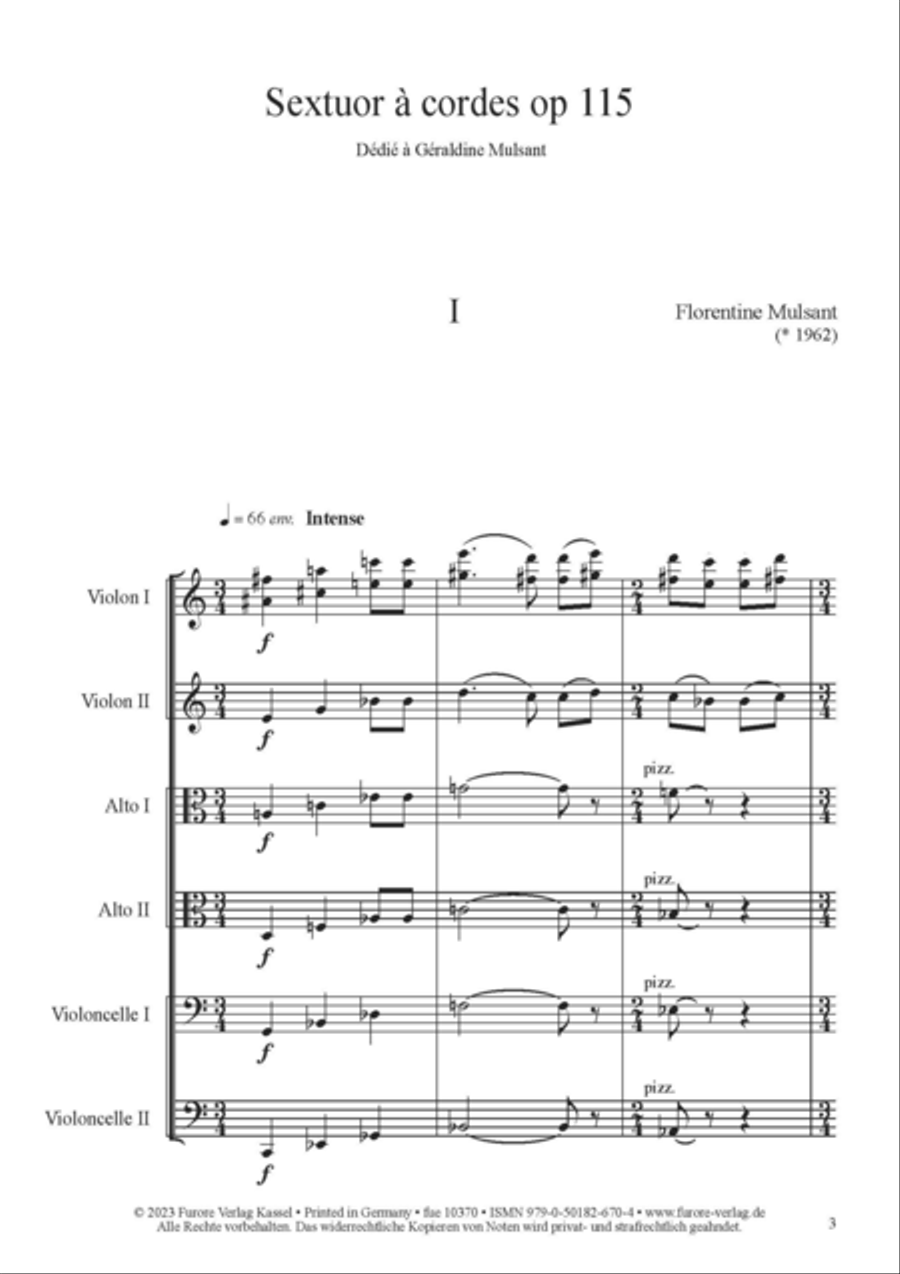 Sextuor à cordes op. 115 String Trio scores gallery preview page 2