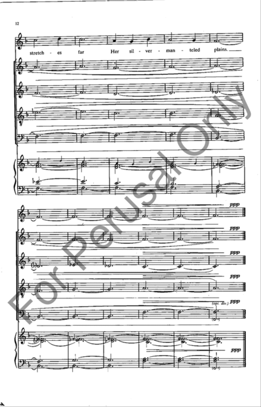 Calm On The List'ning Ear Of Night 4-Part scores gallery preview page 12