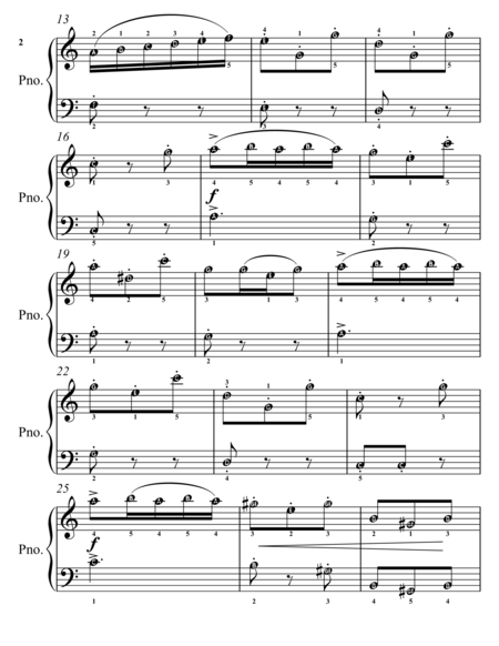 Witches Dance Opus 4 Number 2 Easy Piano Sheet Music