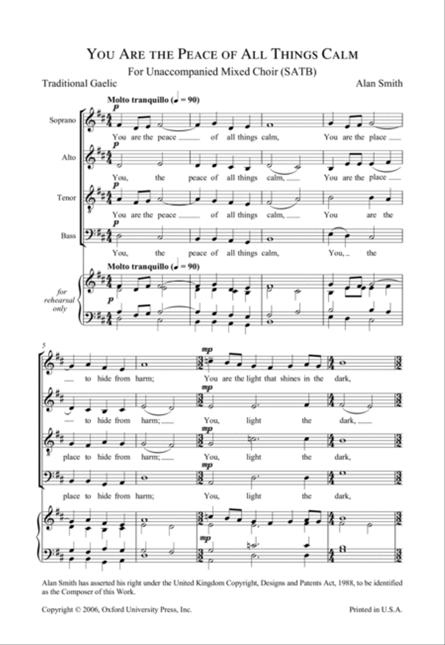 You are the peace of all things calm Score scores gallery preview page 3