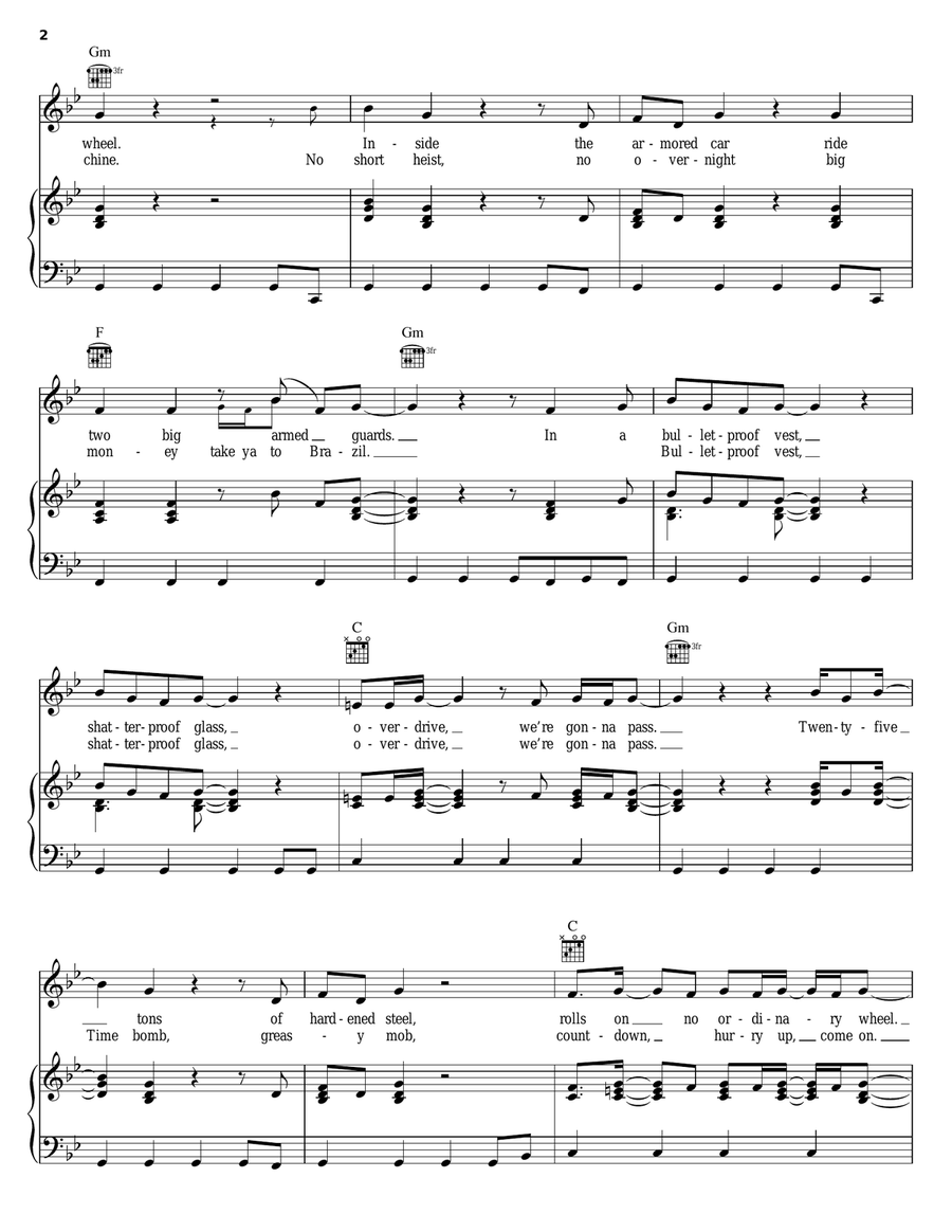 The Hardest Part Piano, Vocal, Guitar scores gallery preview page 2