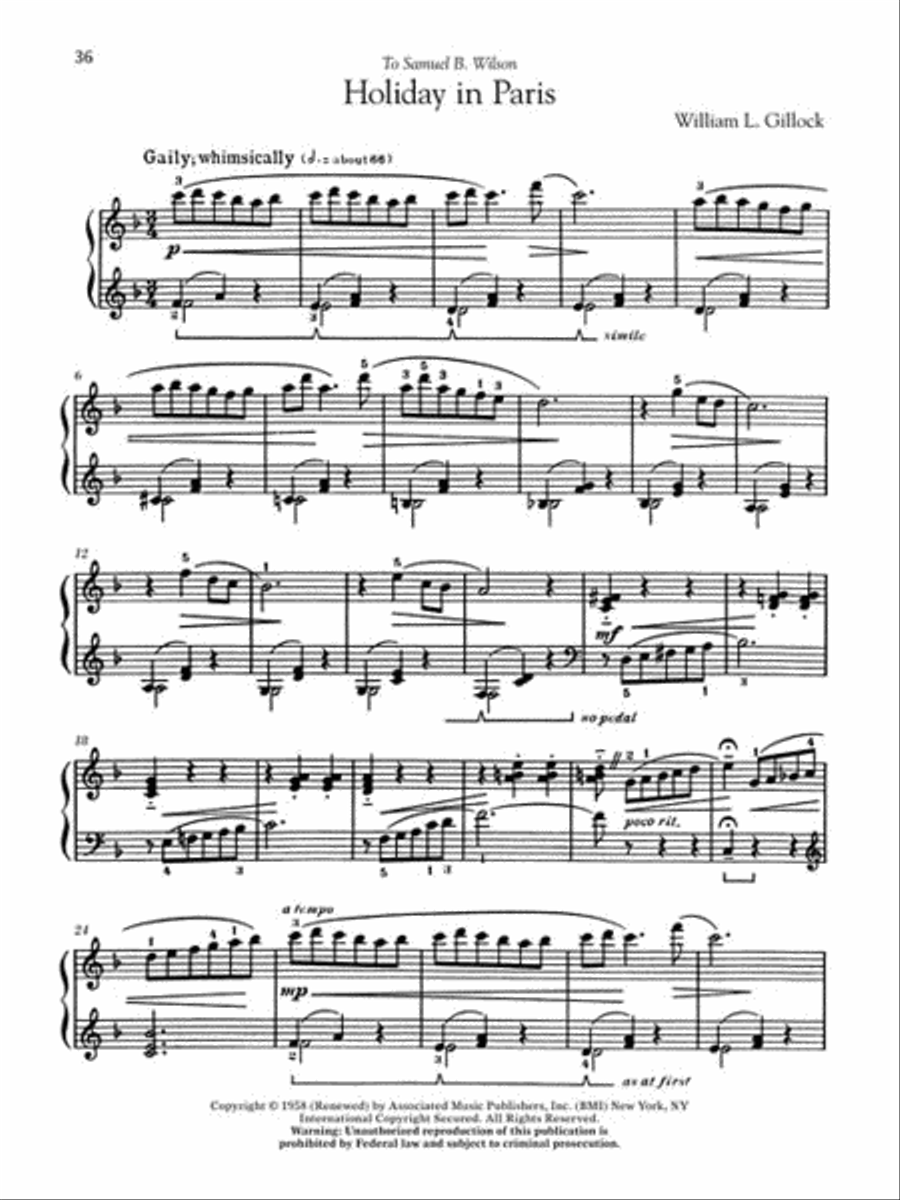 20th Century American Composers – Intermediate Level Piano Piano Solo scores gallery preview page 6