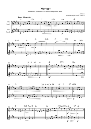 Menuet (for 2 alto sax) - from the notebooks for Anna Magdalena