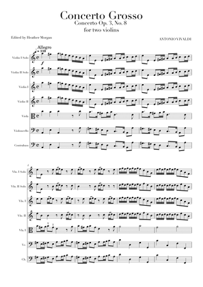 Concerto Grosso Op. 3, No. 8 for Two Violins in A minor