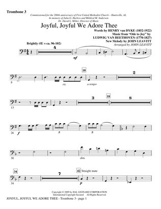 Book cover for Joyful, Joyful, We Adore Thee - Trombone 3