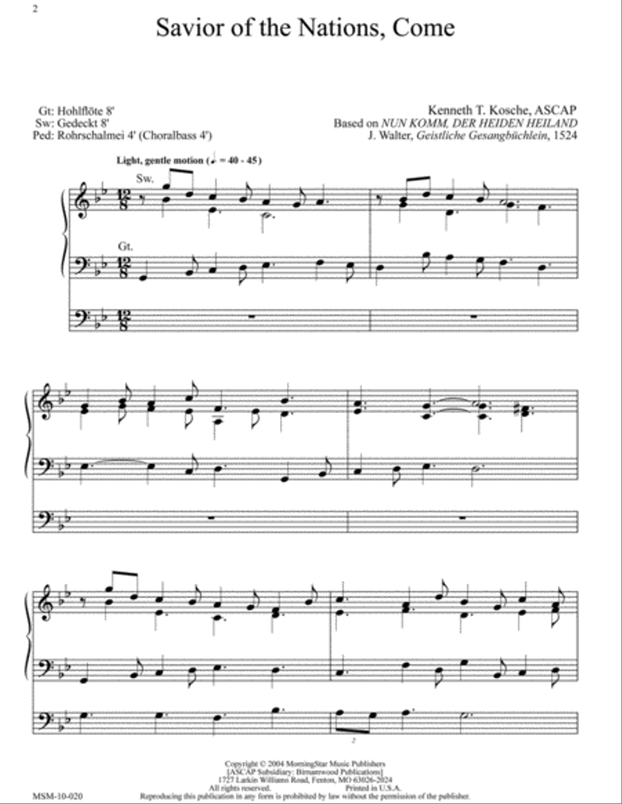 Four Organ Preludes for Advent Organ scores gallery preview page 3